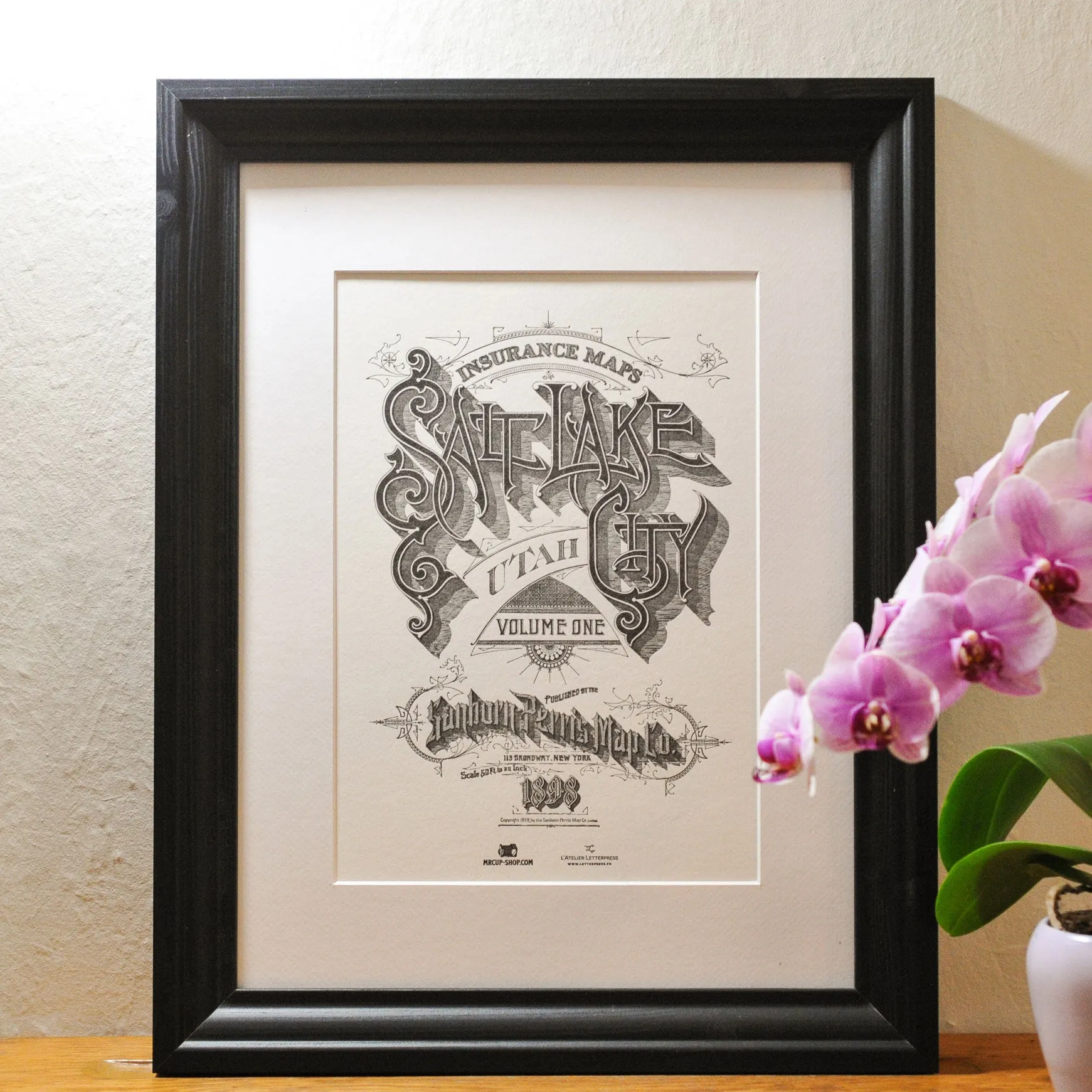 Affiche Letterpress Salt Lake City