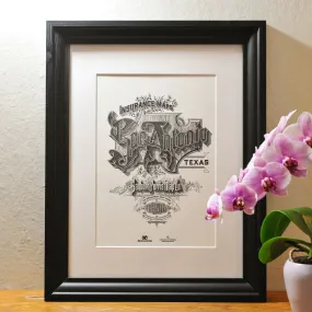 Affiche Letterpress San Antonio