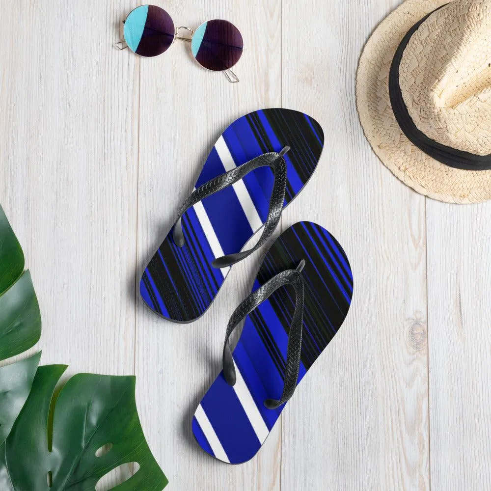 Blue Sliced Flip-Flops