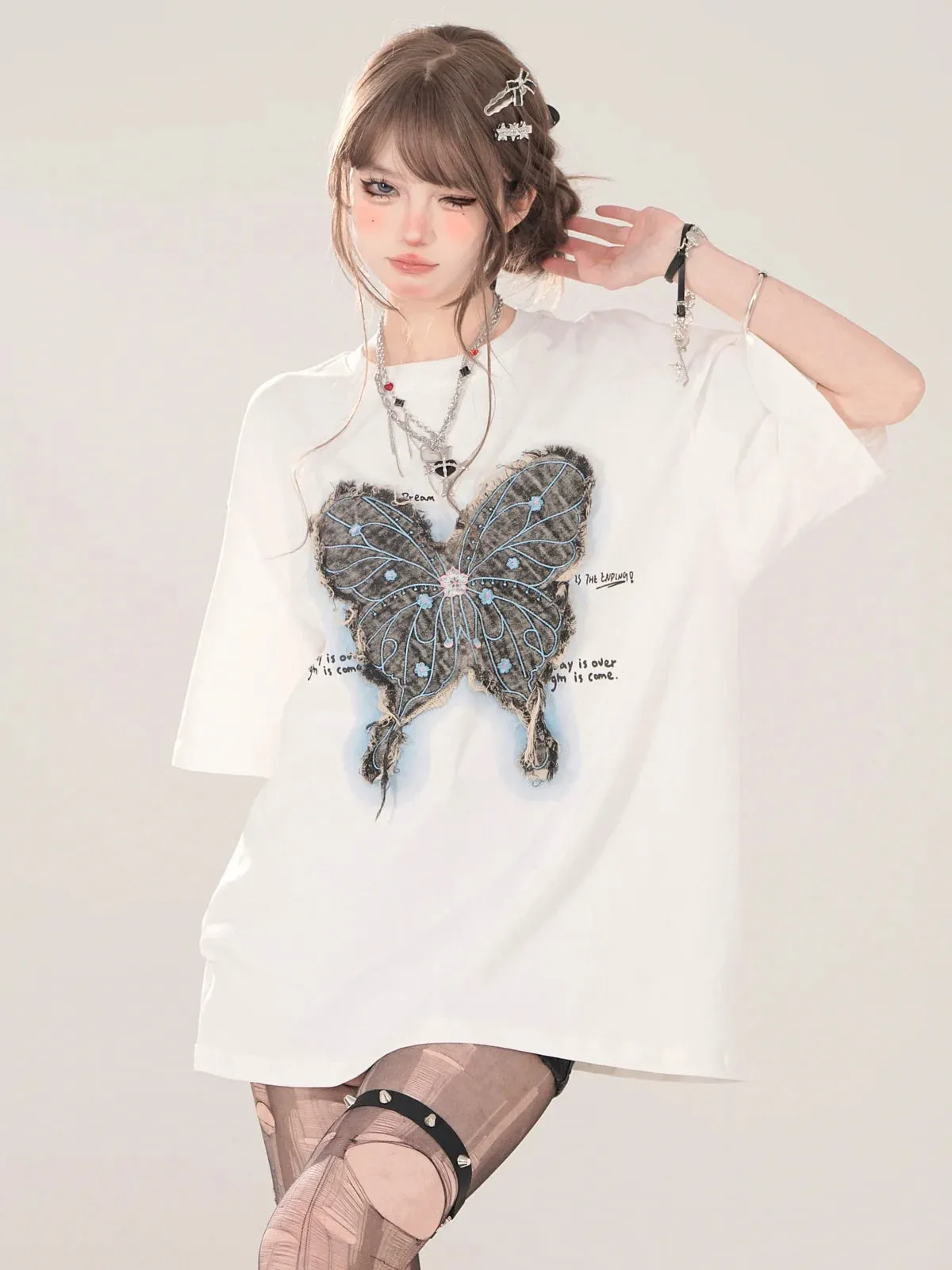 Butterfly T-Shirt American Loose Street