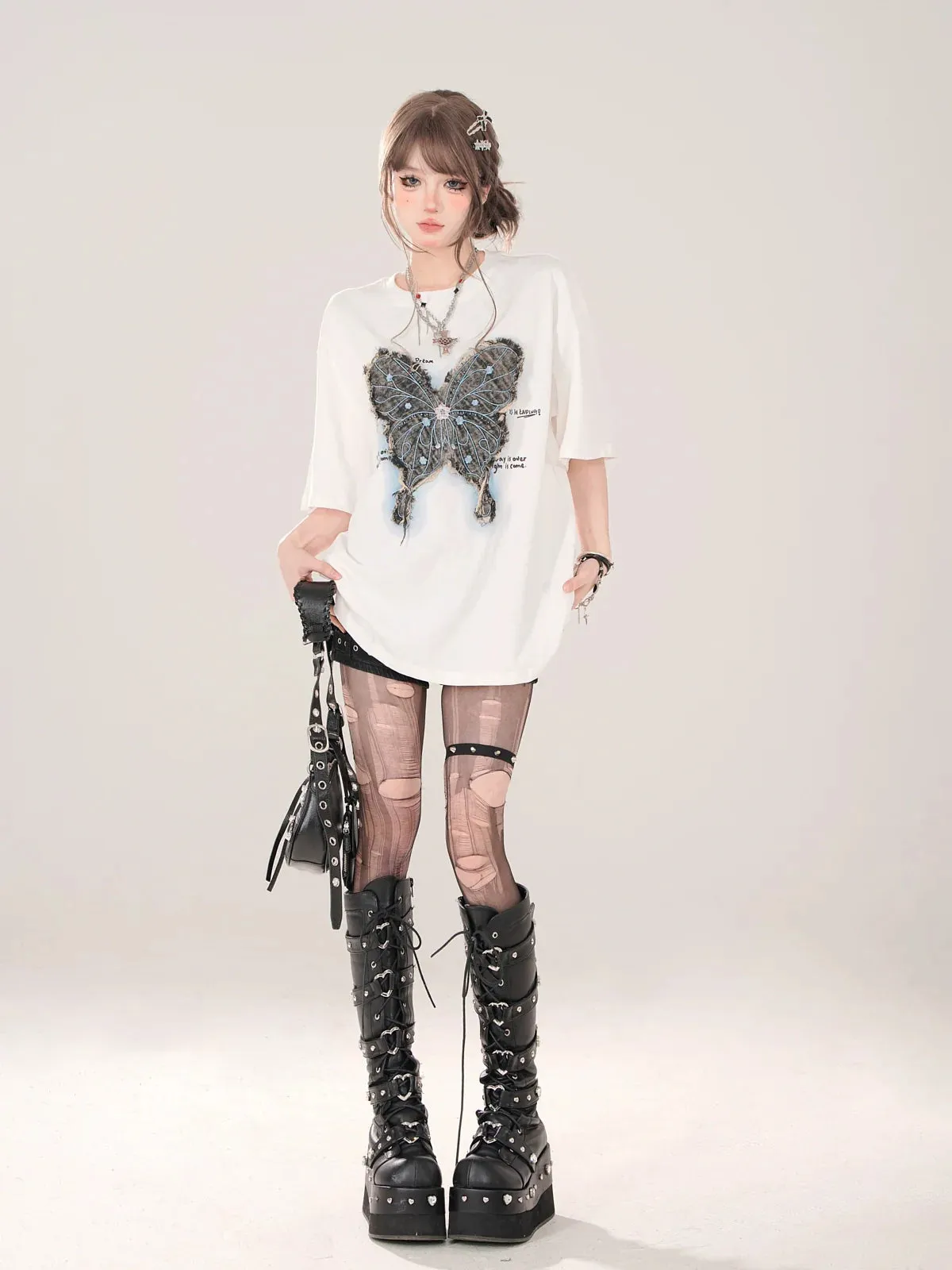 Butterfly T-Shirt American Loose Street