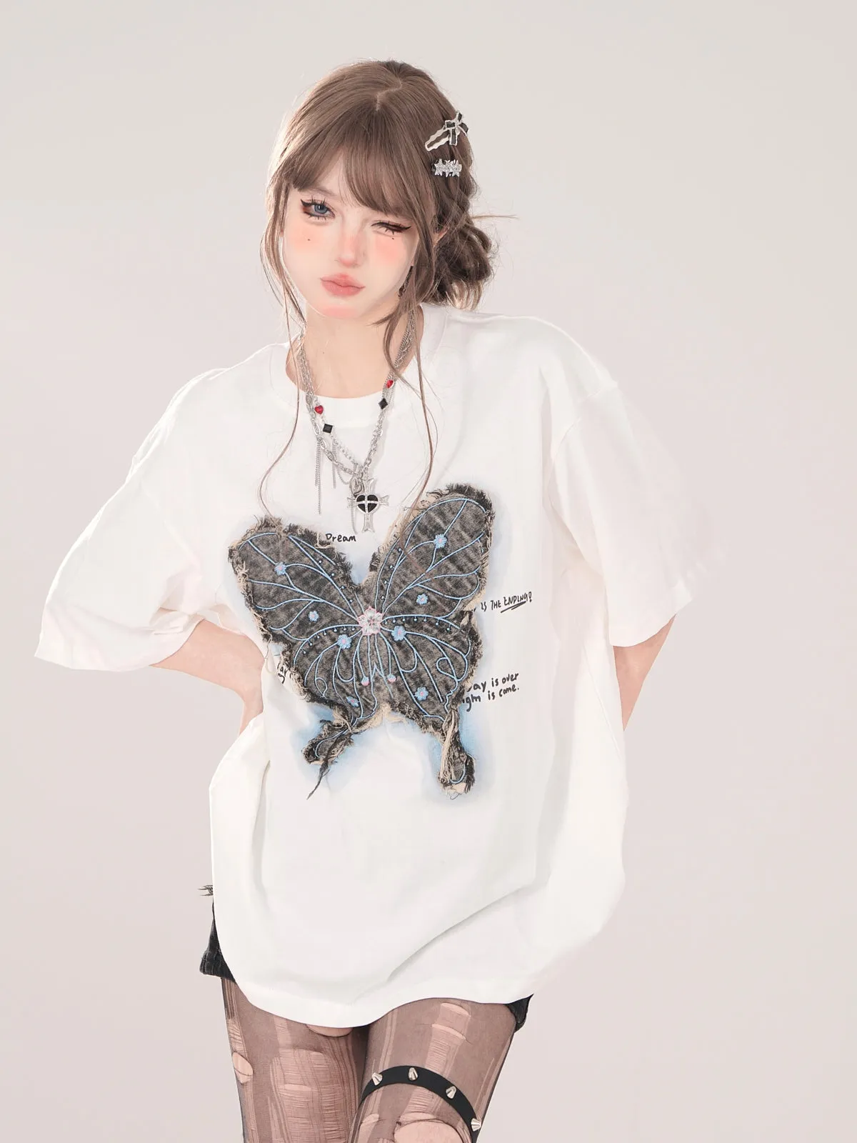 Butterfly T-Shirt American Loose Street