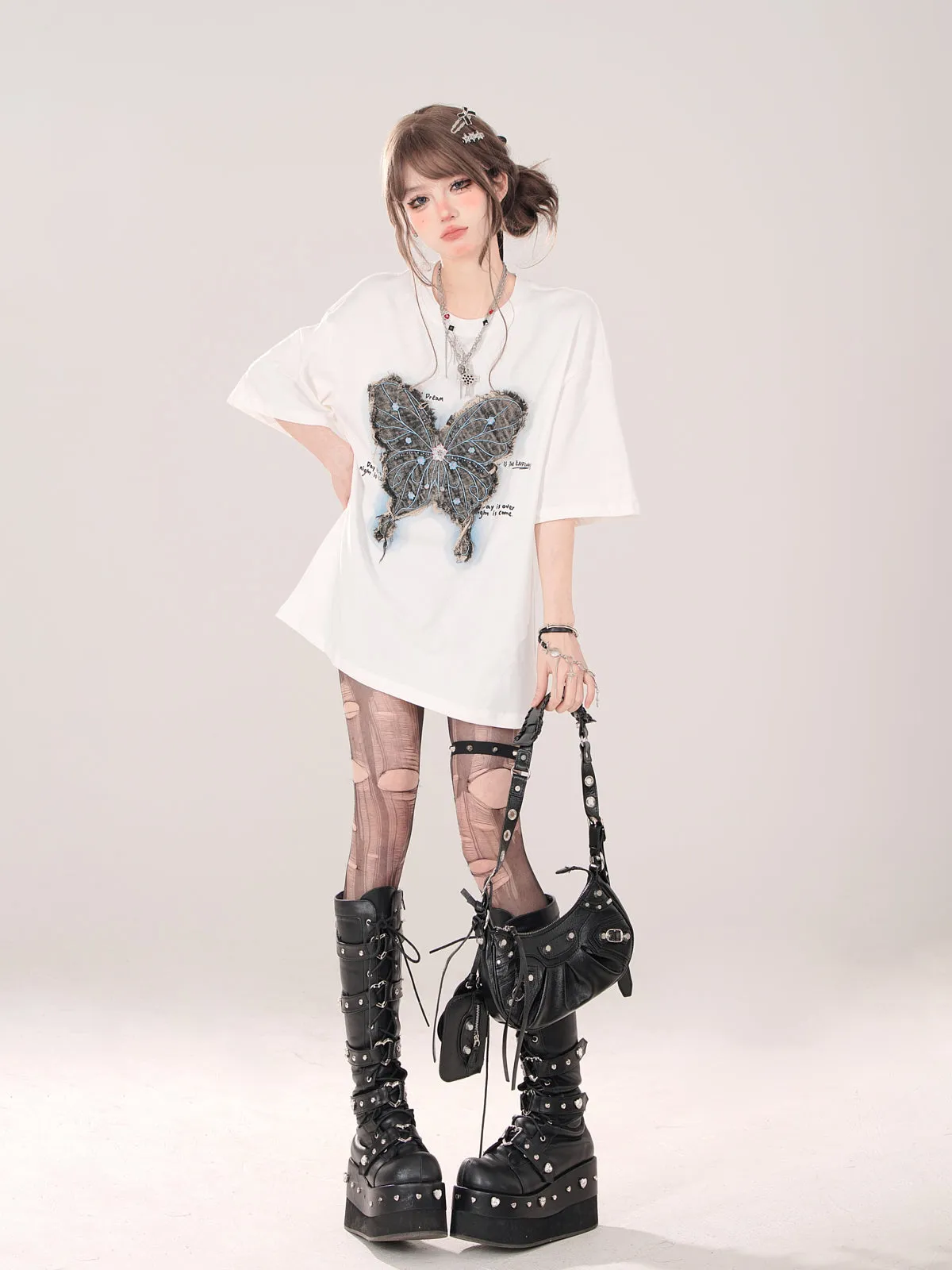 Butterfly T-Shirt American Loose Street
