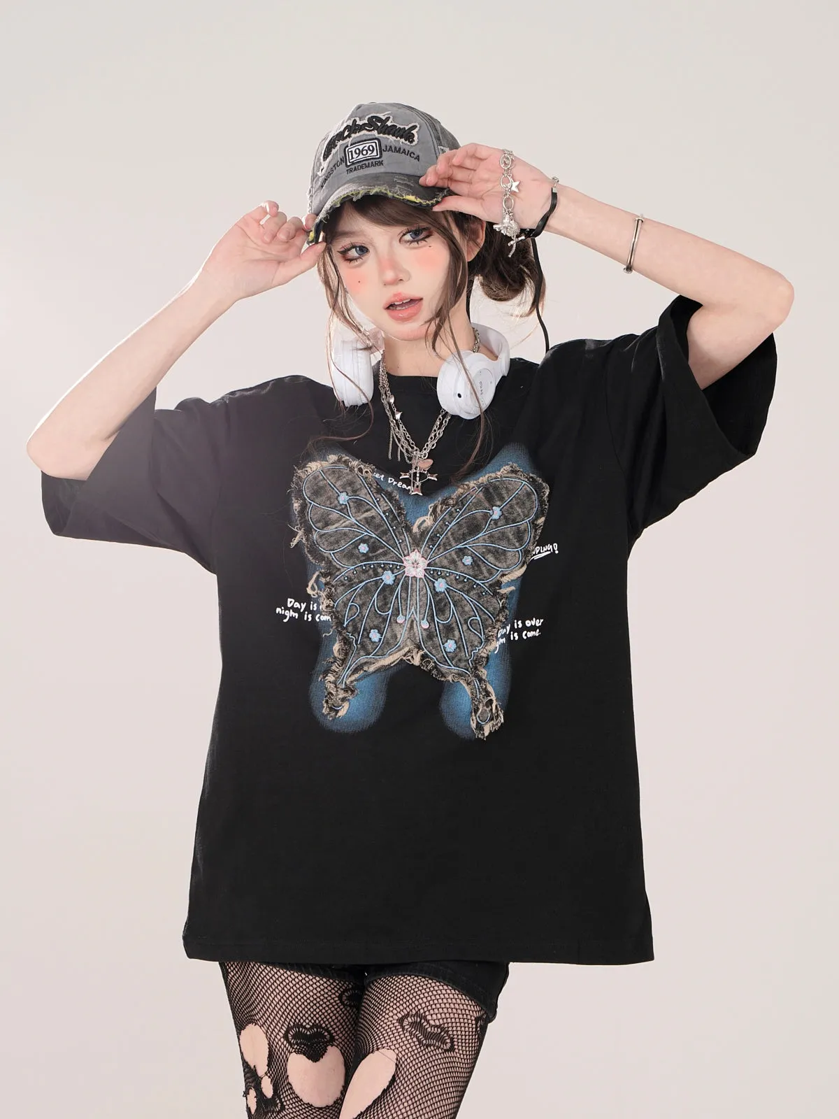 Butterfly T-Shirt American Loose Street