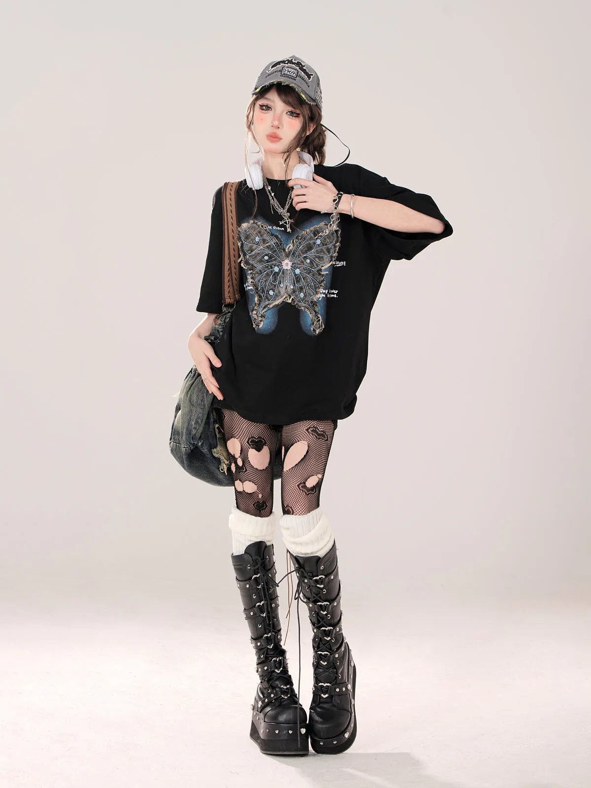 Butterfly T-Shirt American Loose Street