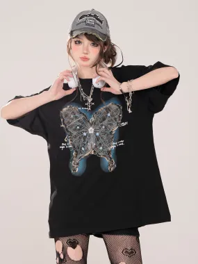 Butterfly T-Shirt American Loose Street