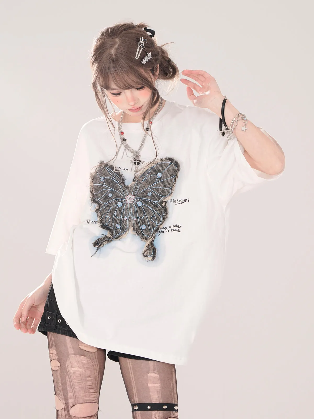 Butterfly T-Shirt American Loose Street