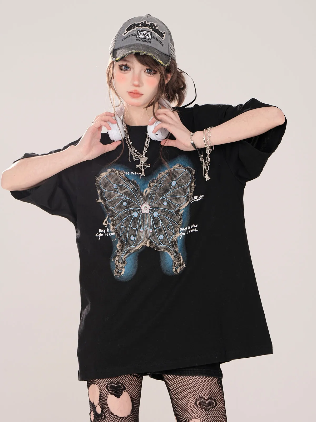 Butterfly T-Shirt American Loose Street