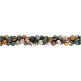 Gemstone Beads, Ocean Jasper, 6mm Round, 1 Strand