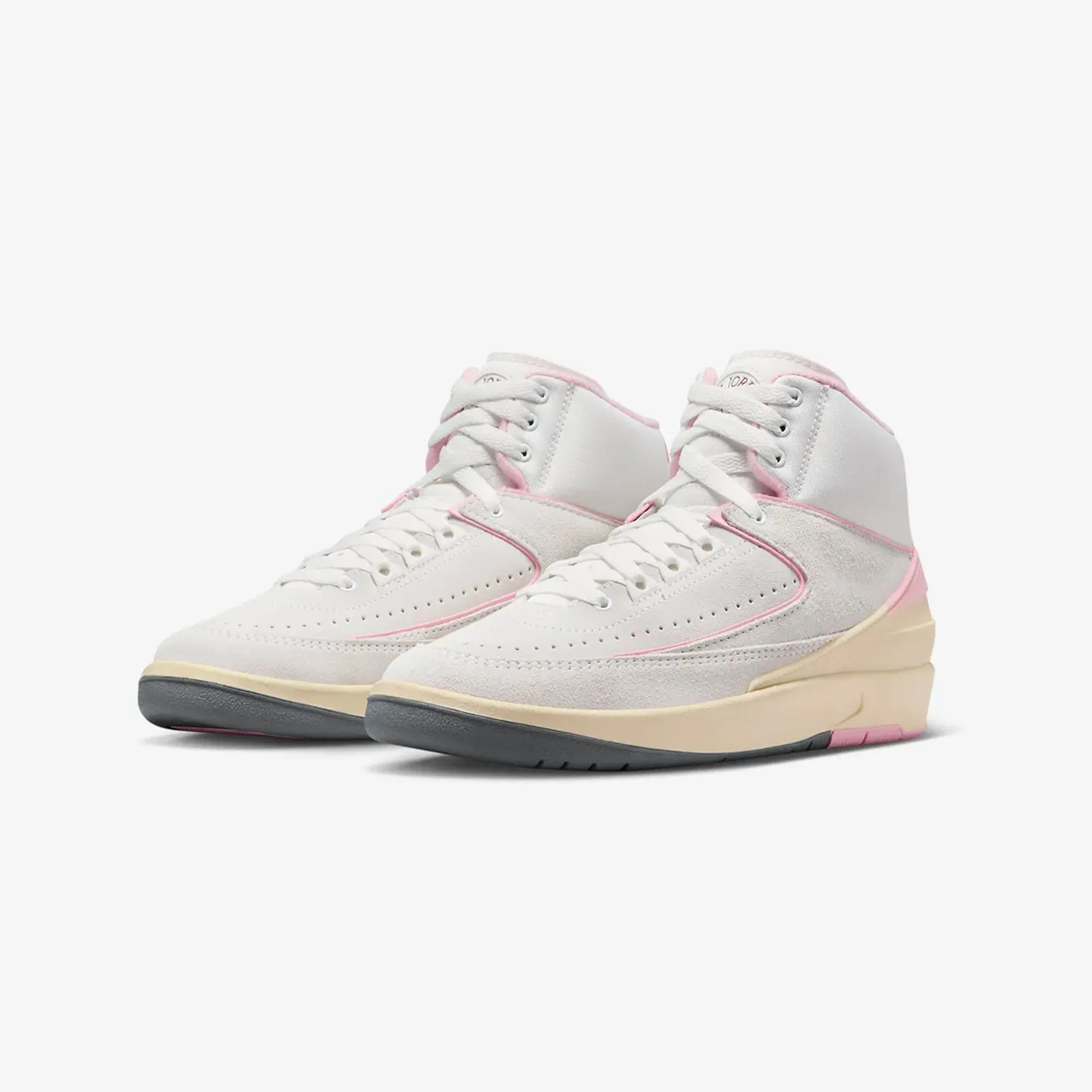 Jordan | WMN'S AIR JORDAN 2 RETRO  { SUMMIT WHITE/GYM RED-MED SOFT PINK