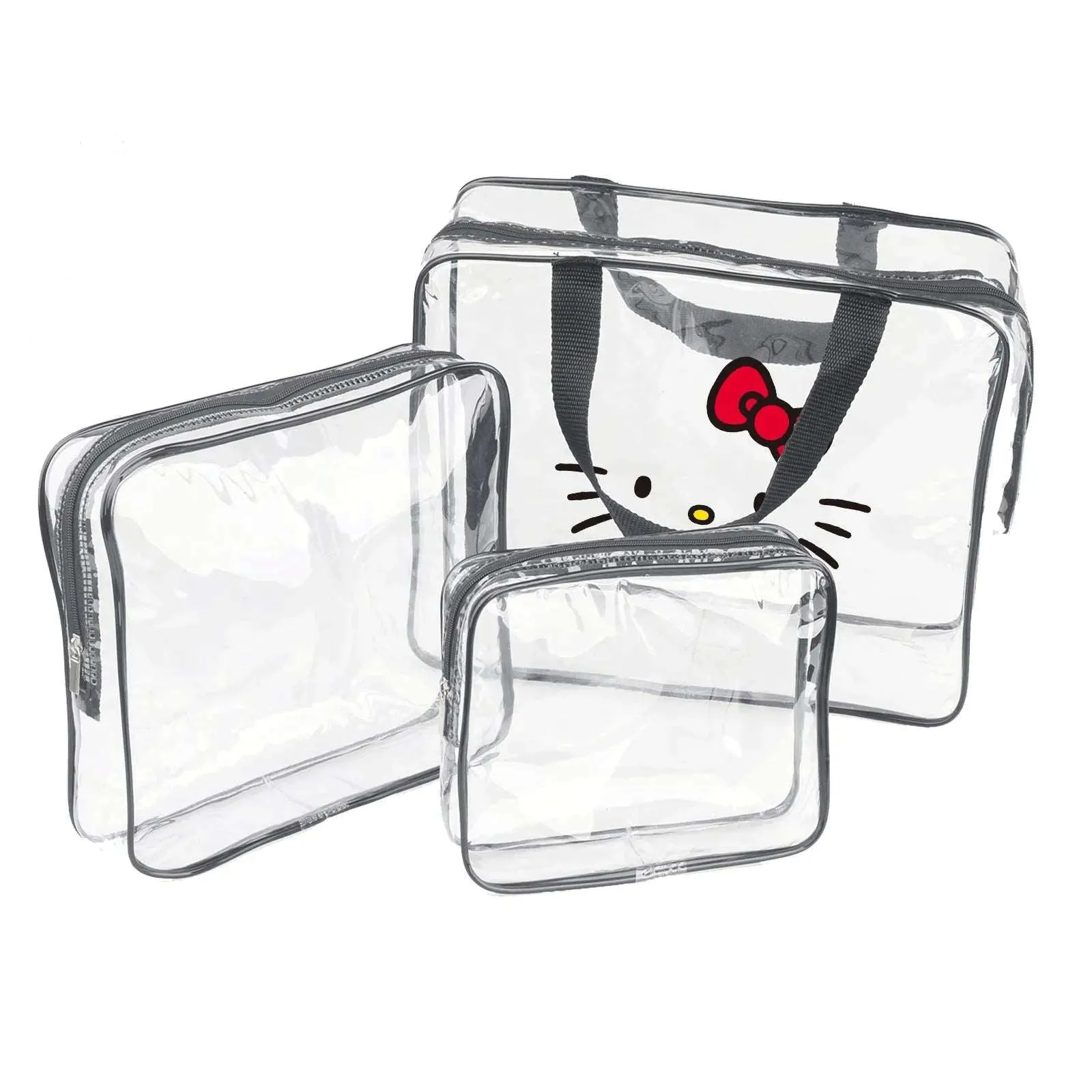 Kawaii Hello Kitty Clear Waterproof Travel Bag (3pcs)