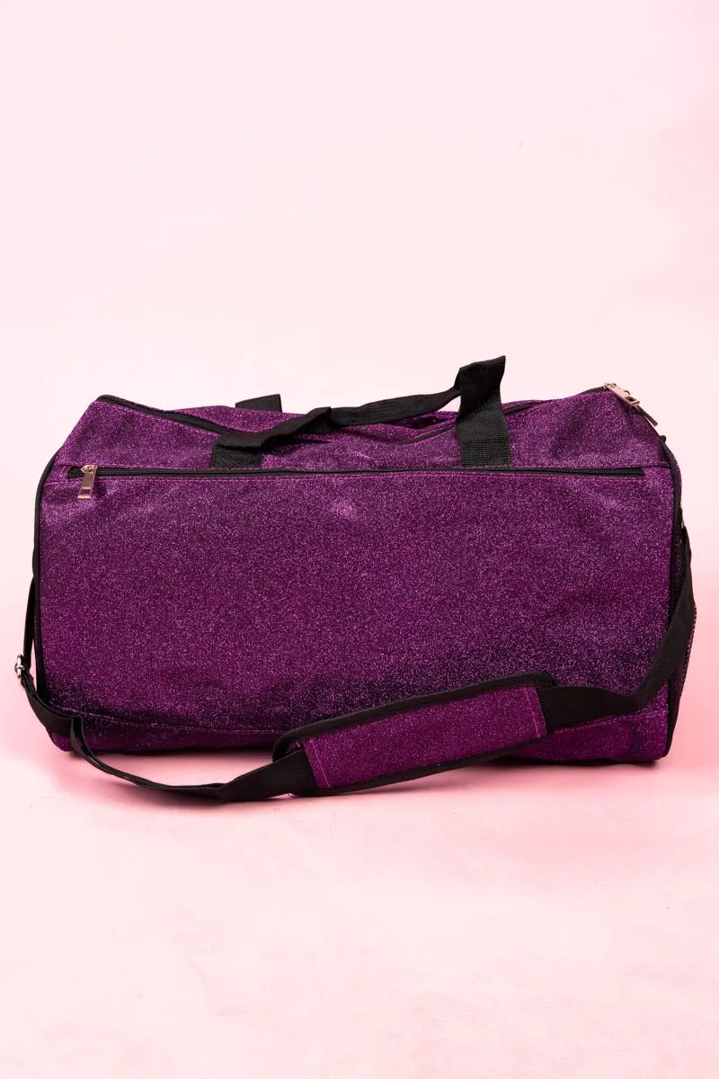 NGIL Purple Glitz & Glam Duffle Bag with Shoe Compartment