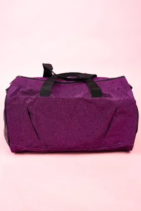 NGIL Purple Glitz & Glam Duffle Bag with Shoe Compartment