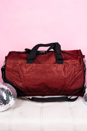 NGIL Red Glitz & Glam Duffle Bag with Shoe Compartment