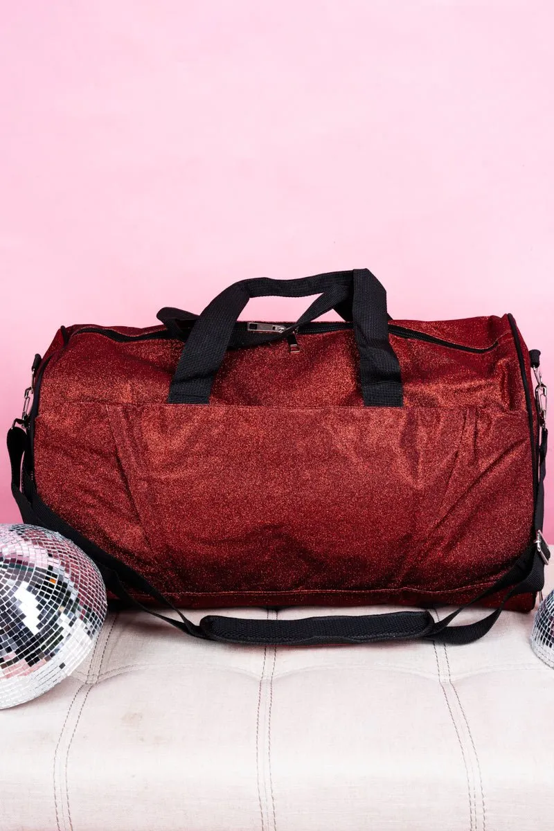 NGIL Red Glitz & Glam Duffle Bag with Shoe Compartment