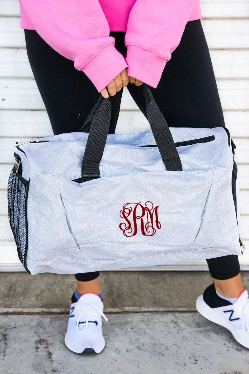 NGIL Silver Glitz & Glam Duffle Bag with Shoe Compartment