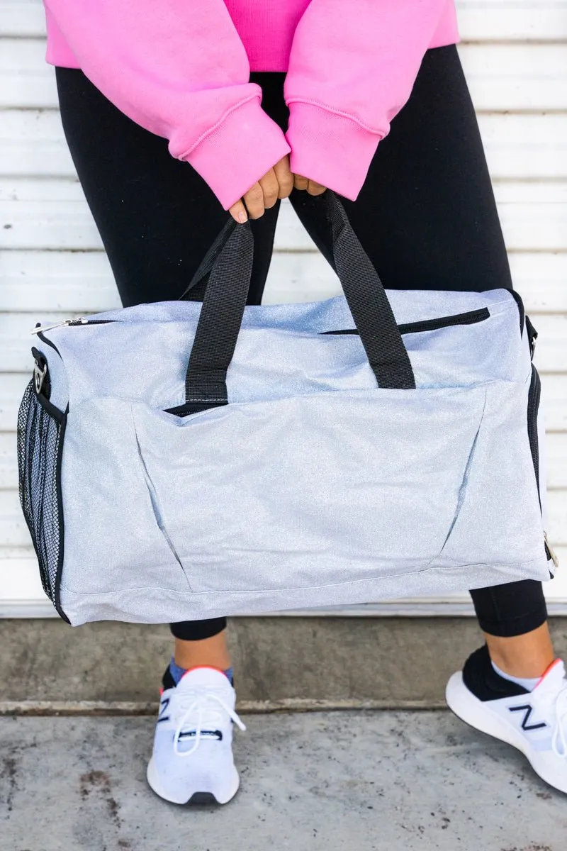 NGIL Silver Glitz & Glam Duffle Bag with Shoe Compartment