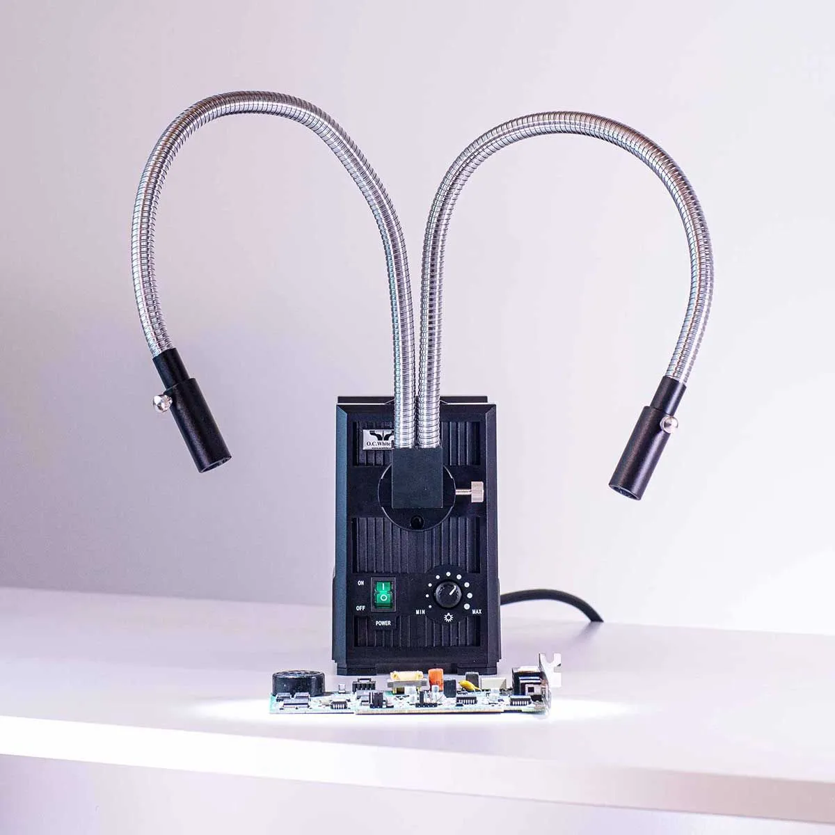 OC White ML3000-D Micro-Lite&reg; Fiber Optic LED Light Box with Fiber Dual Point Light Attachment