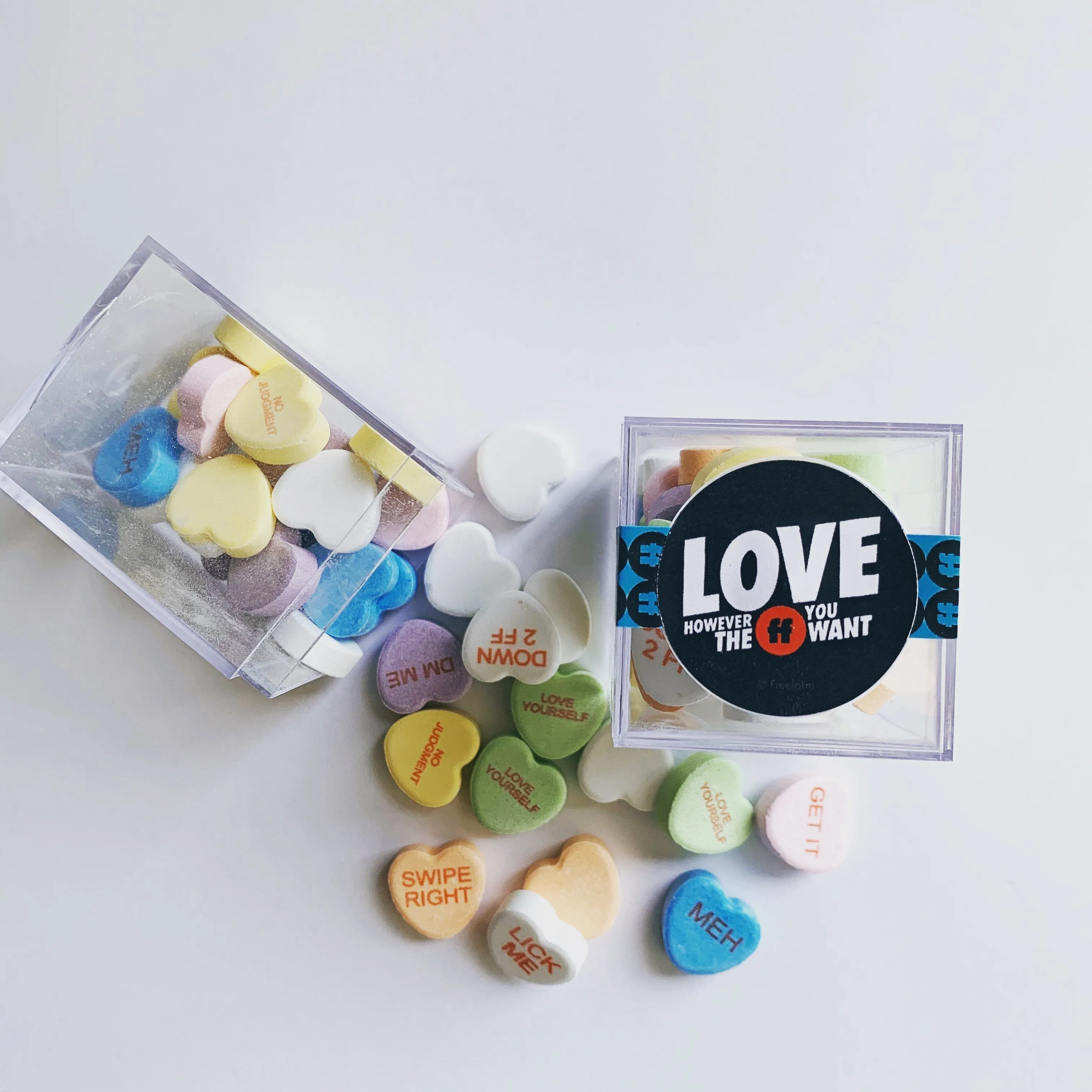 Personalized Candy Hearts Cubes (Min 12 Cubes)