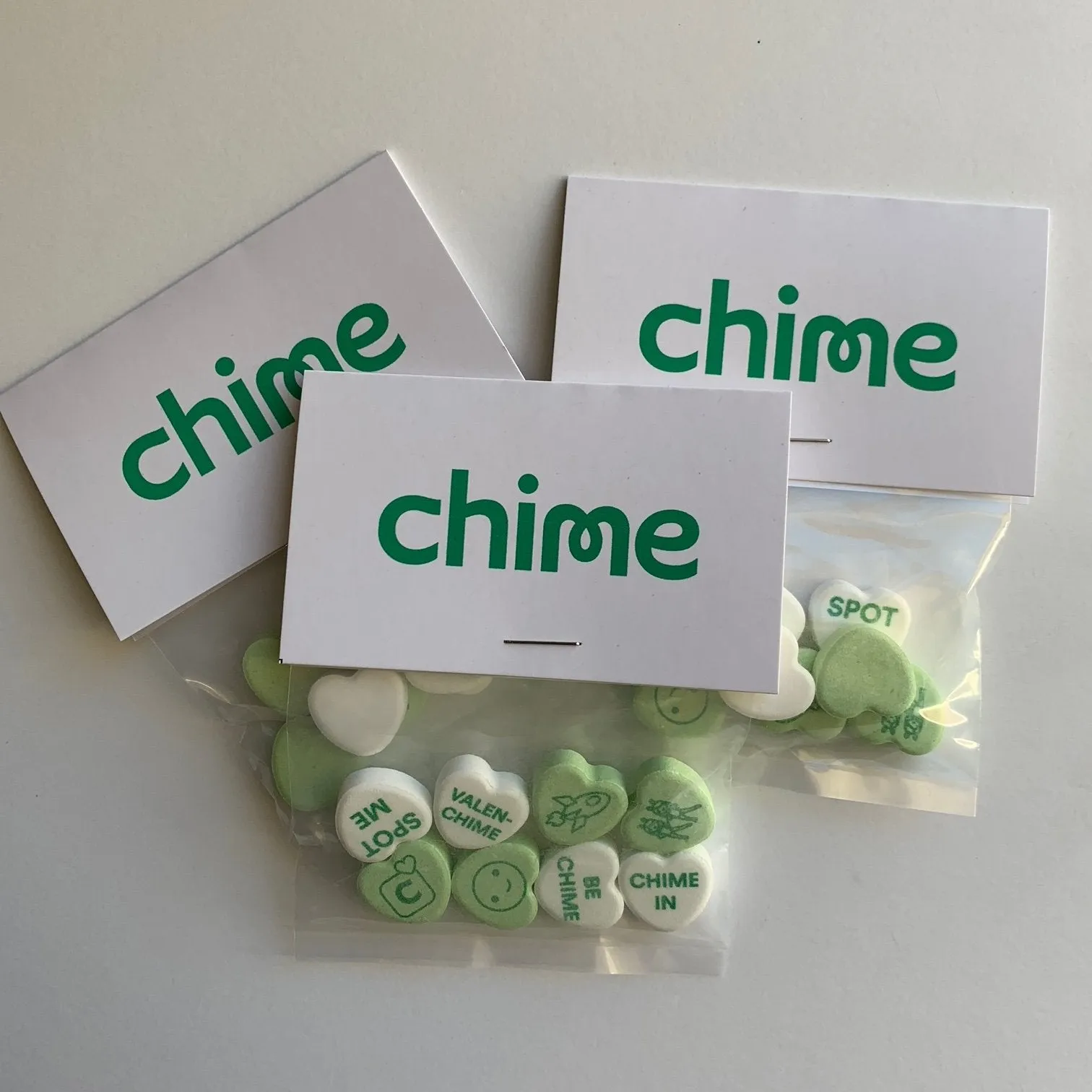 Personalized Candy Hearts Header Bags - 8 Candies Per Bag