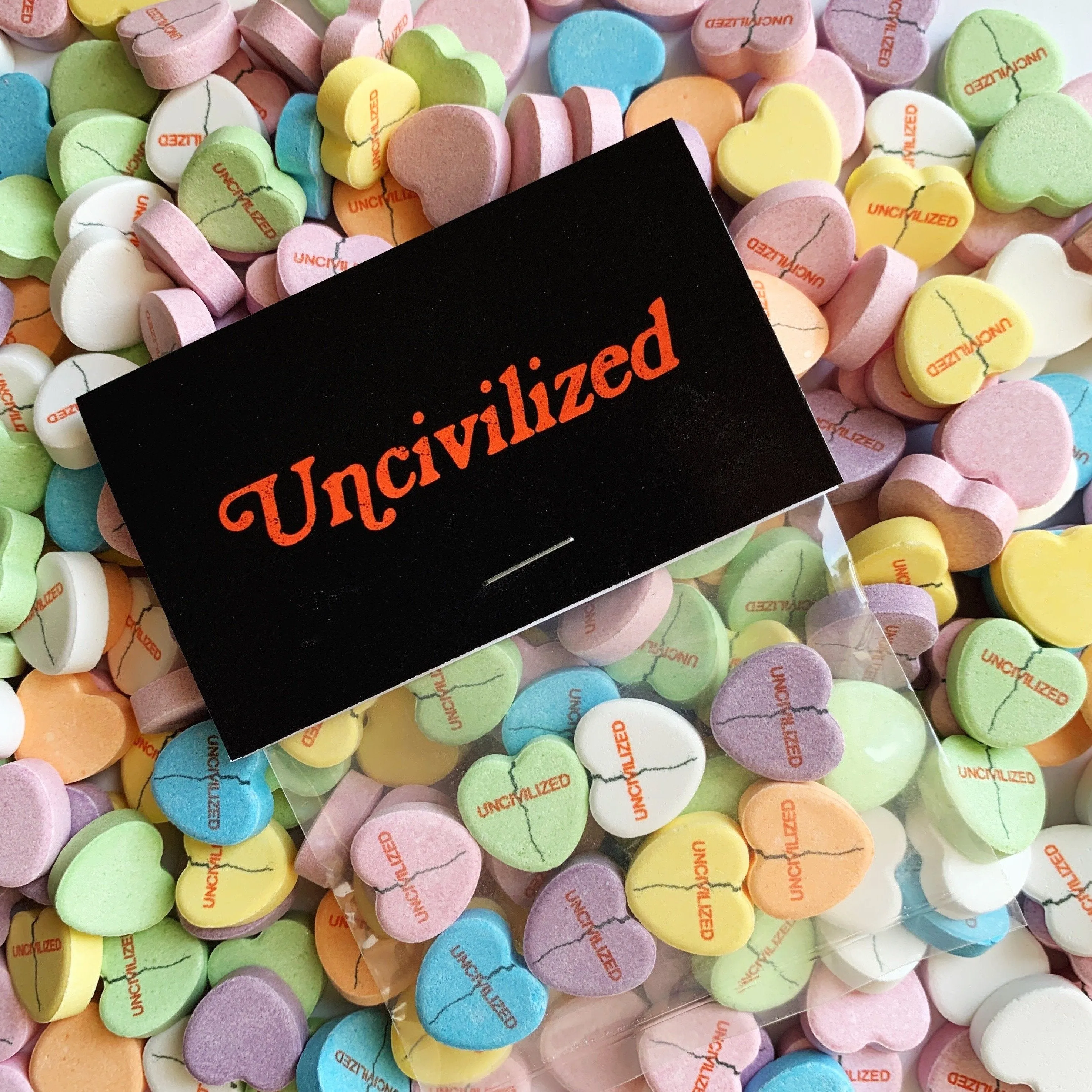 Personalized Candy Hearts Header Bags - 8 Candies Per Bag