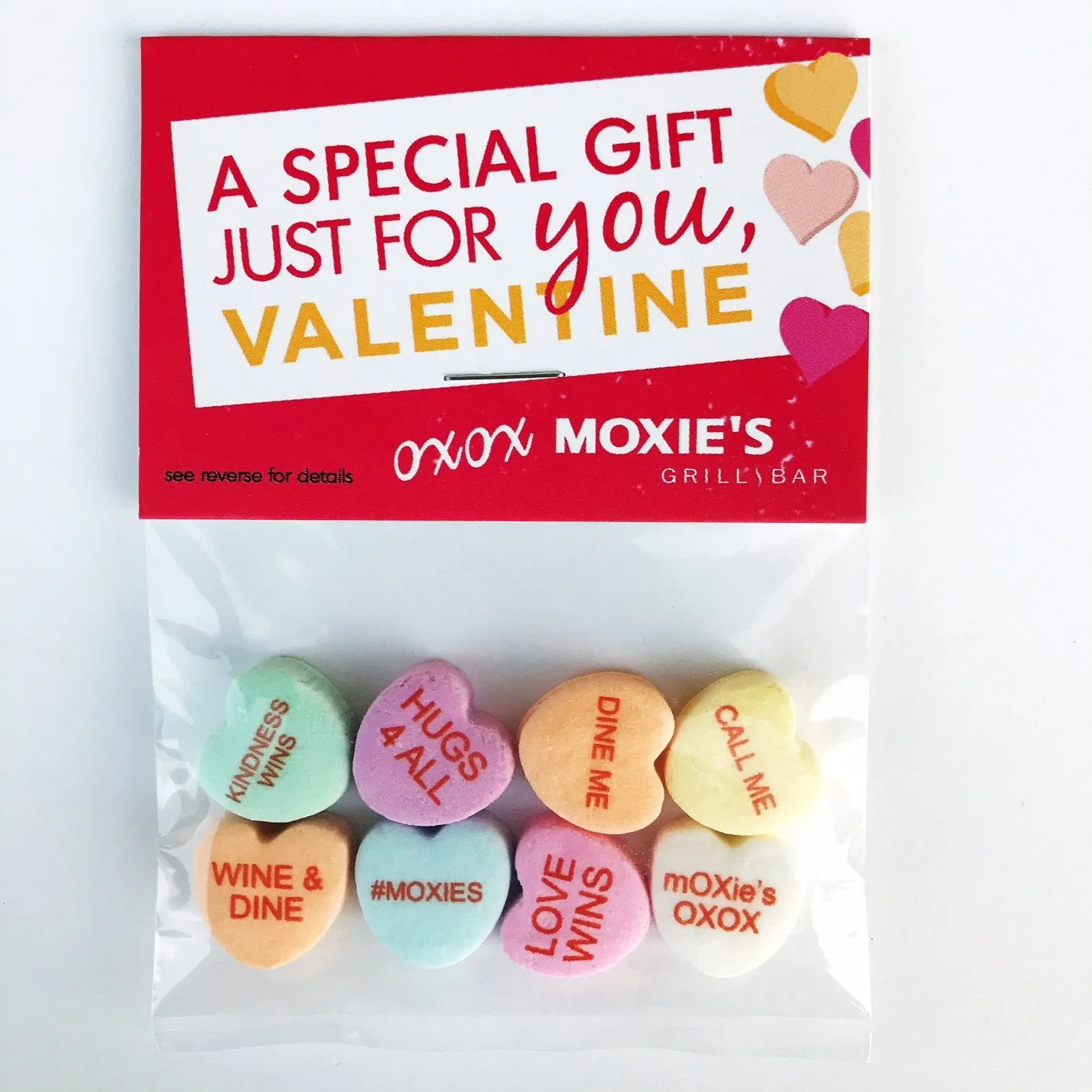 Personalized Candy Hearts Header Bags - 8 Candies Per Bag