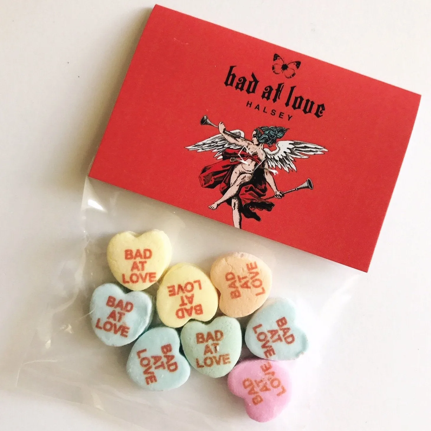 Personalized Candy Hearts Header Bags - 8 Candies Per Bag