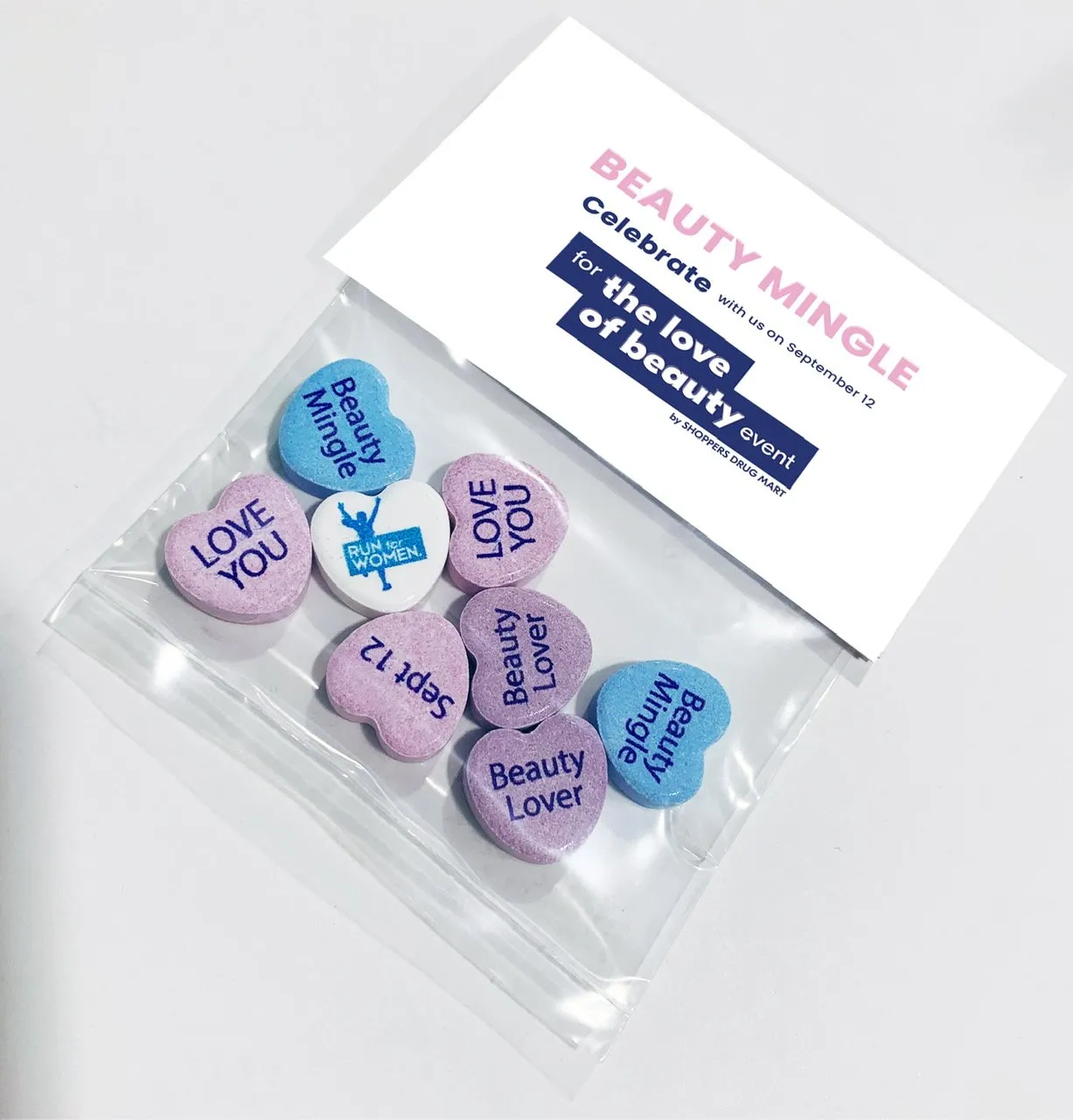 Personalized Candy Hearts Header Bags - 8 Candies Per Bag