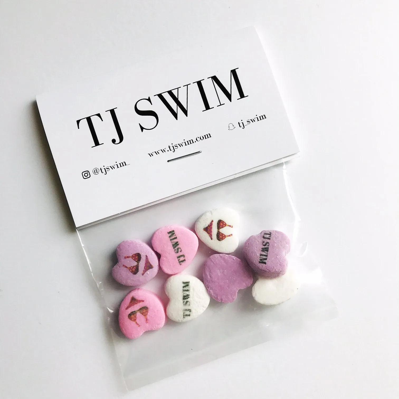 Personalized Candy Hearts Header Bags - 8 Candies Per Bag