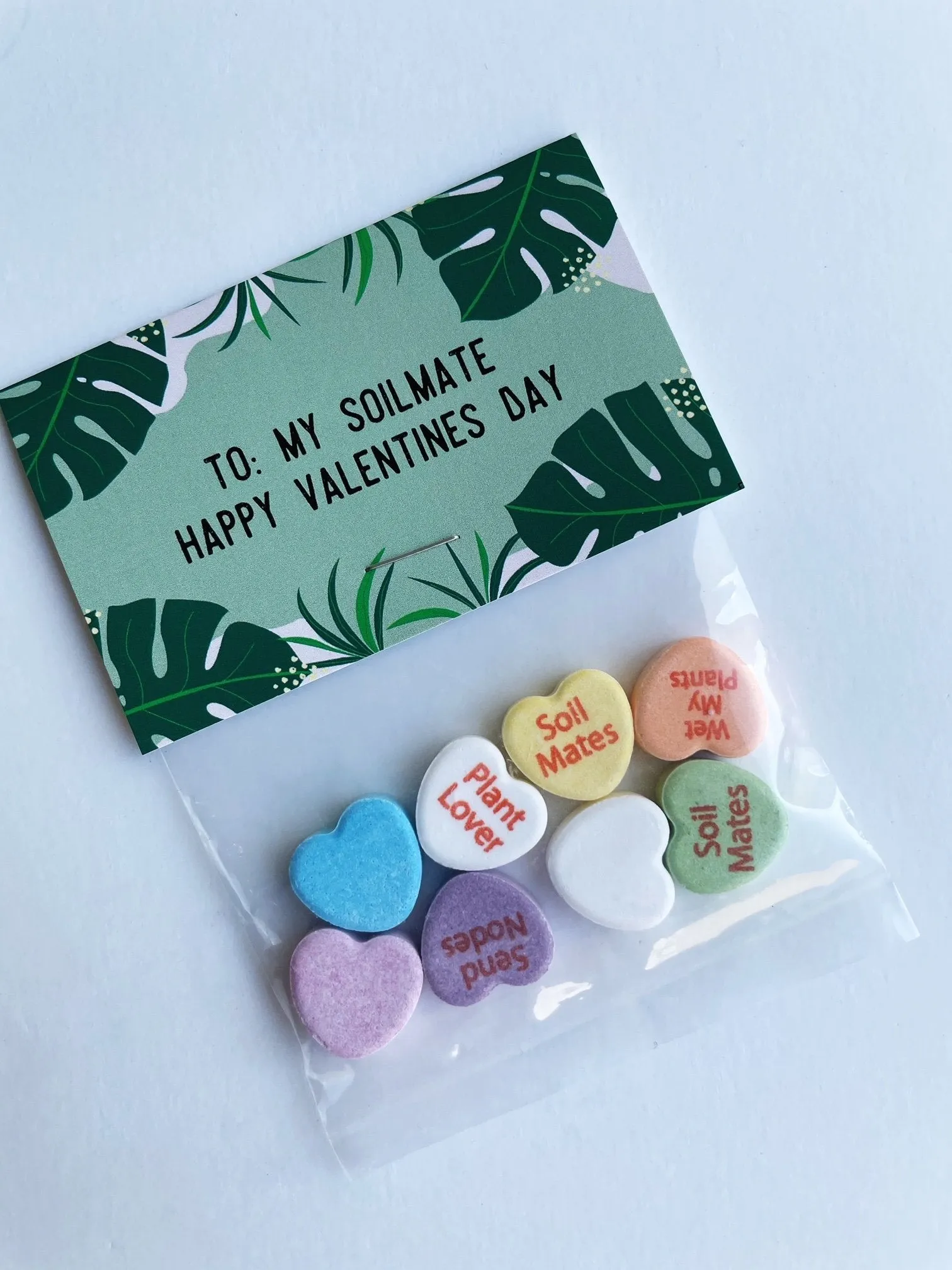Personalized Candy Hearts Header Bags - 8 Candies Per Bag